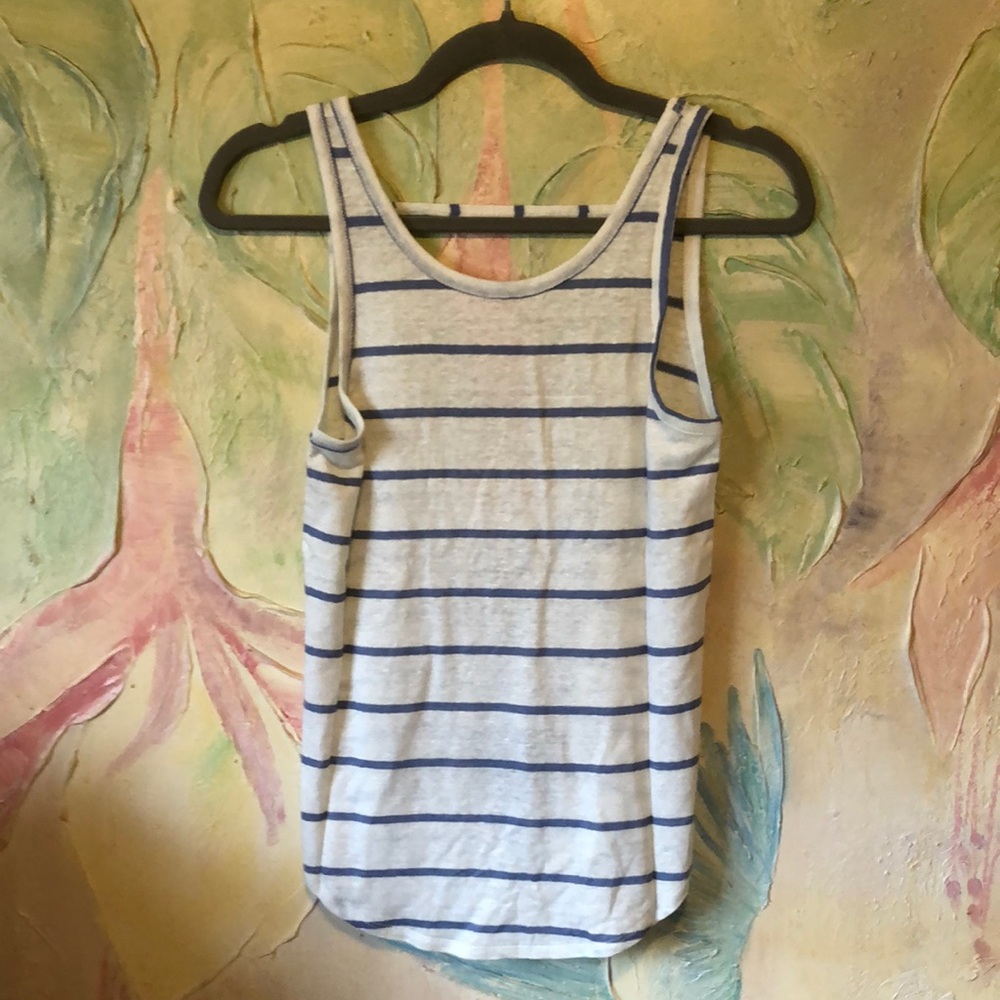 Chaser linen Striped Blue and White Women's Tank Top New! XS